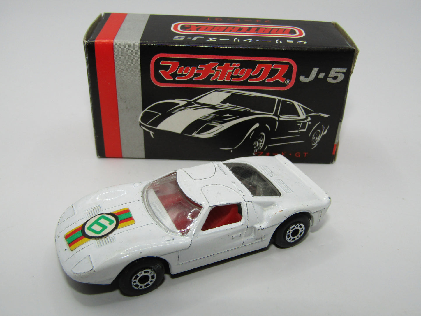 Matchbox Superfast Japan Issue J-5 41A Ford G.T. "6" Label DOT DASH Wheels
