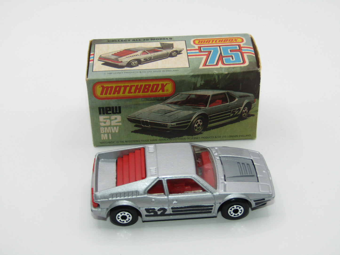 Matchbox Superfast 52C BMW M1 SATIN Black Base Red Interior