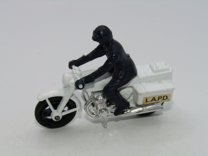 Matchbox Superfast 33C Police Motor Cyclist LAPD Silver Engine Mag Wheels