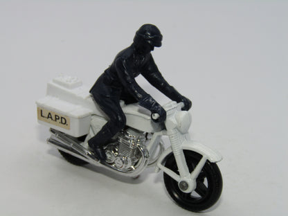Matchbox Superfast 33C Police Motor Cyclist LAPD Silver Engine Mag Wheels