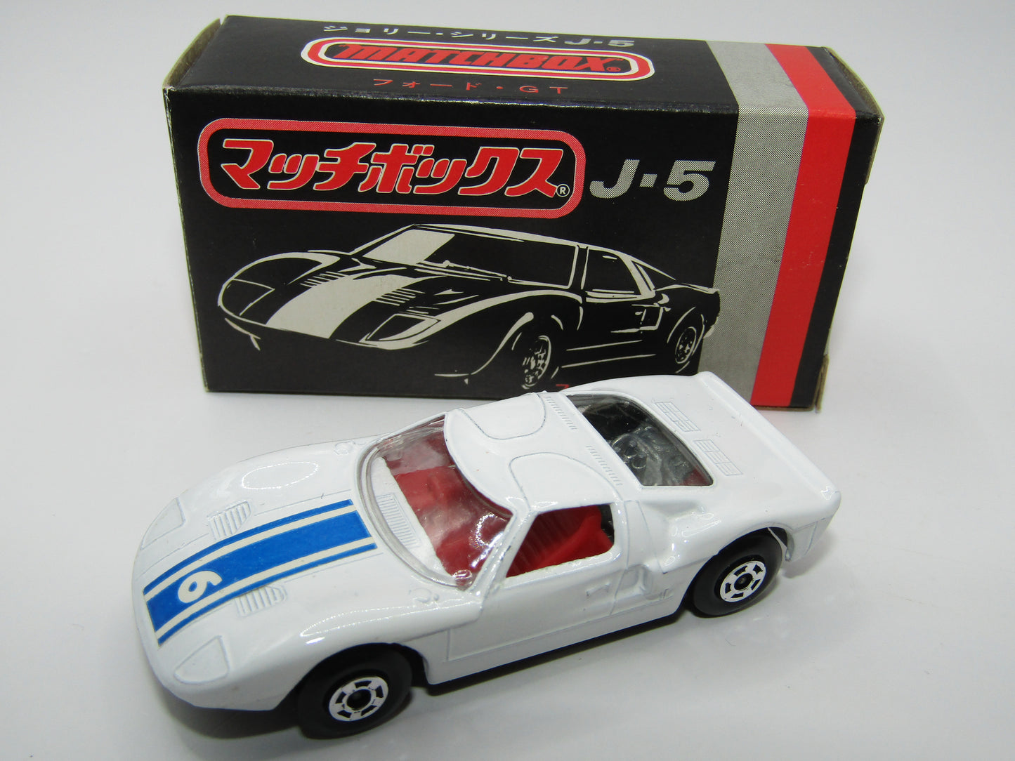 Matchbox Superfast Japan Issue J-5 41A Ford G.T. "6" Label 5 Spoke Wheels