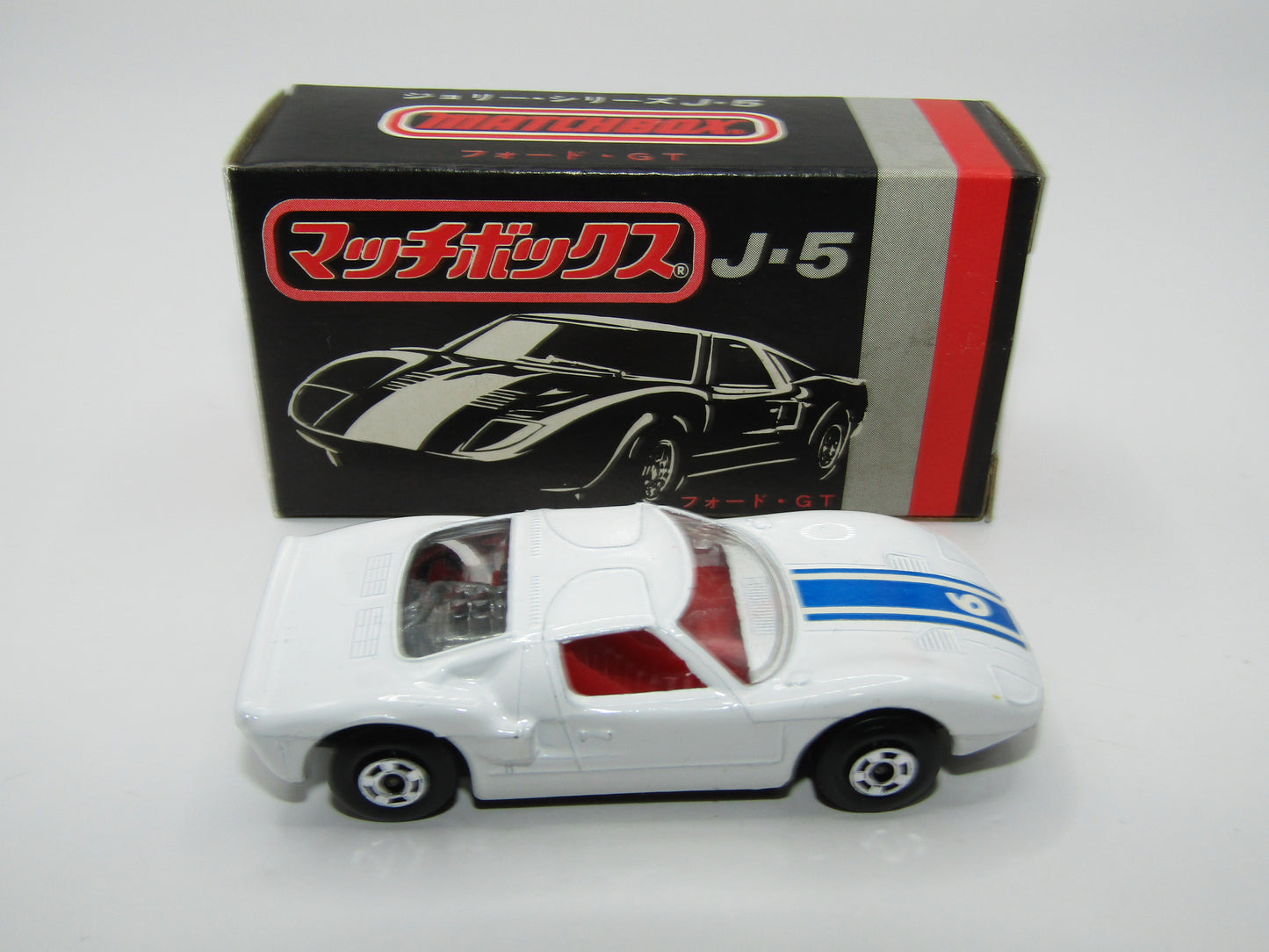Matchbox Superfast Japan Issue J-5 41A Ford G.T. "6" Label 5 Spoke Wheels