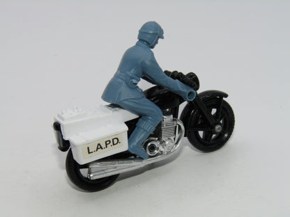 Matchbox Superfast 33C Police Motor Cyclist LAPD BLACK Engine Mag Wheels