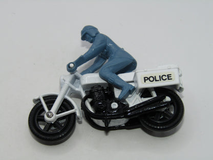Matchbox Superfast 33C Police Motor Cyclist BLACK Engine Light Blue Blue Rider