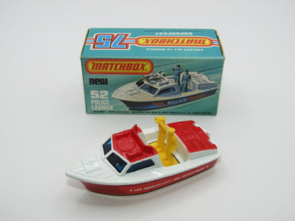 Matchbox Superfast 52C Police Launch Code Red Yellow Men