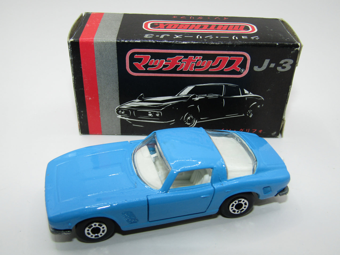 Matchbox Superfast Japan Issue J-3 14A Iso Grifo Powder Blue DOT-DASH Wheels