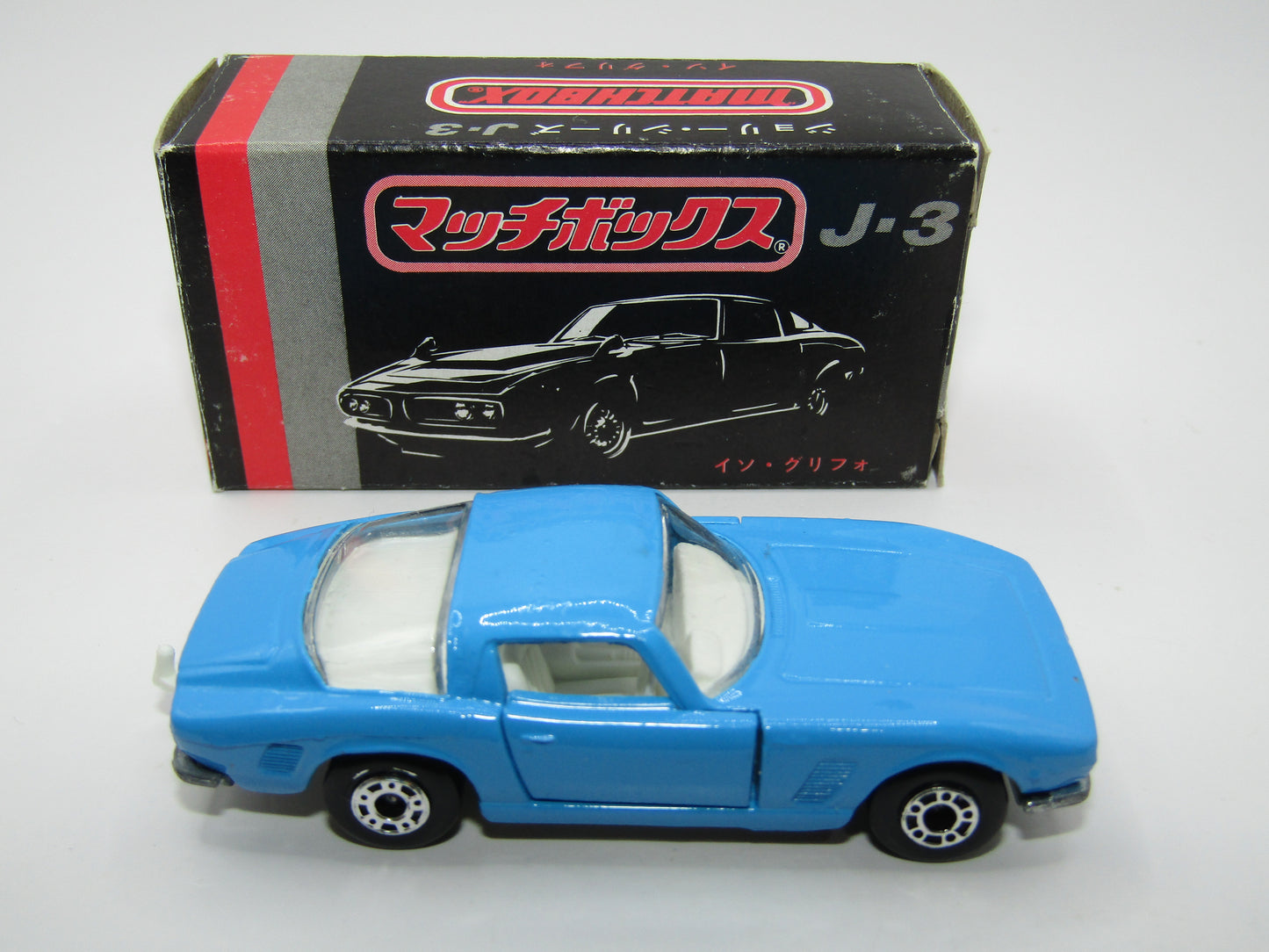 Matchbox Superfast Japan Issue J-3 14A Iso Grifo Powder Blue DOT-DASH Wheels