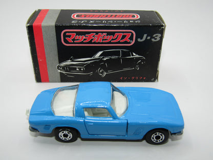 Matchbox Superfast Japan Issue J-3 14A Iso Grifo Powder Blue DOT-DASH Wheels