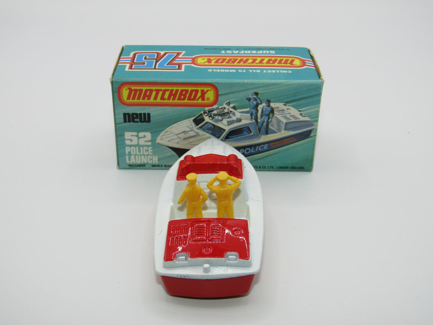 Matchbox Superfast 52C Police Launch Code Red Yellow Men