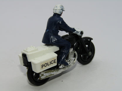 Matchbox Superfast 33C Police Motor Cyclist BLACK Engine Light Blue Blue Rider
