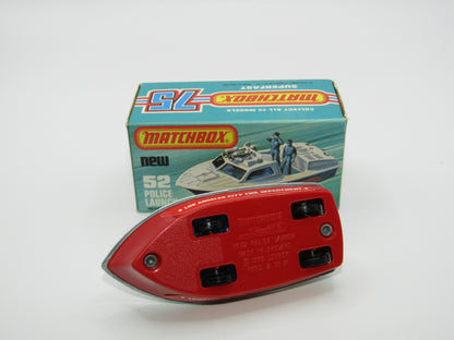 Matchbox Superfast 52C Police Launch Code Red Yellow Men