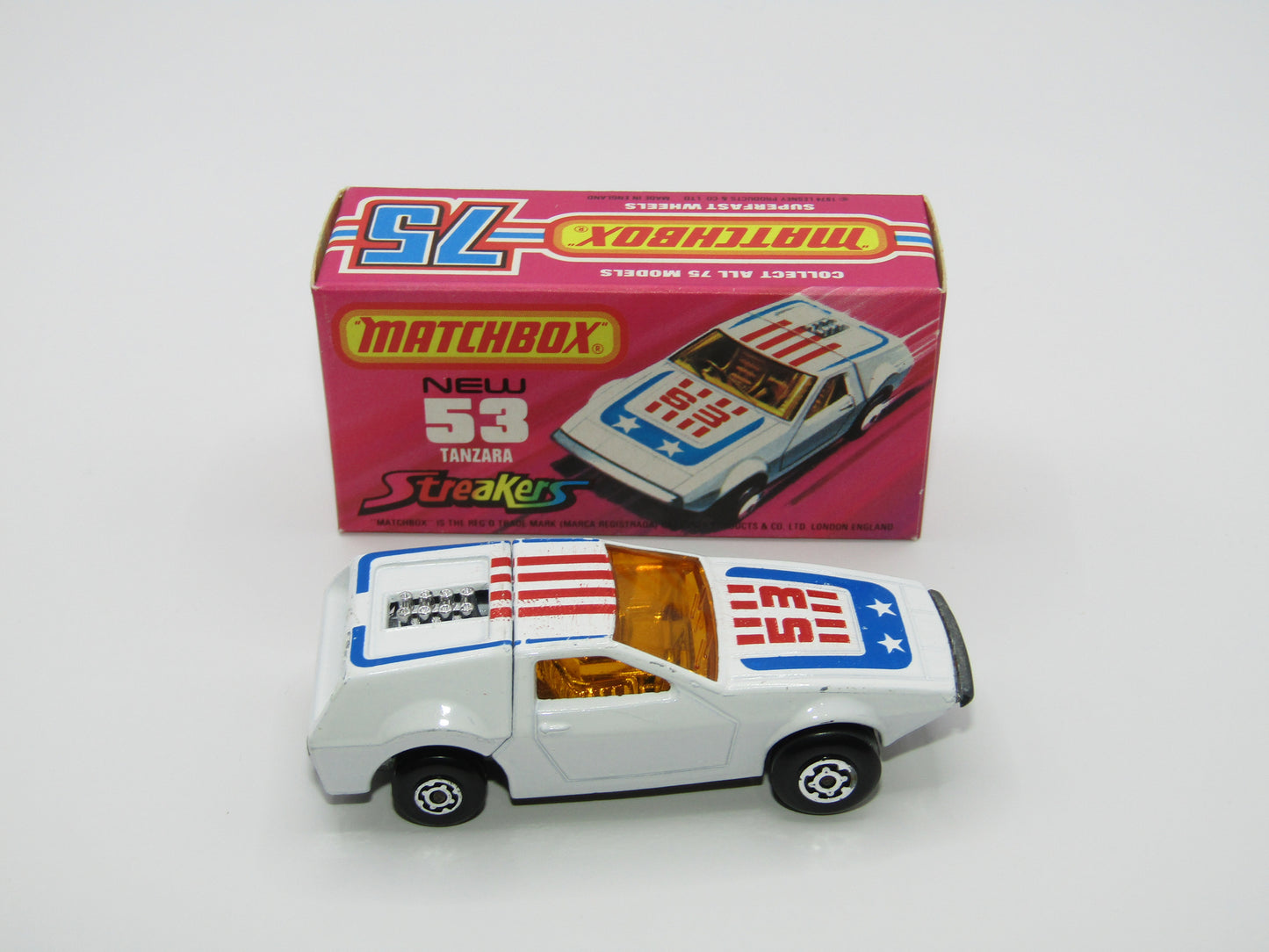 Matchbox Superfast 53B Tanzara Streakers REVERSED Wheels