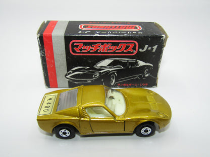 Matchbox Superfast Japan Issue J-1 33A Lamborghini Miura Gold 5 Spoke
