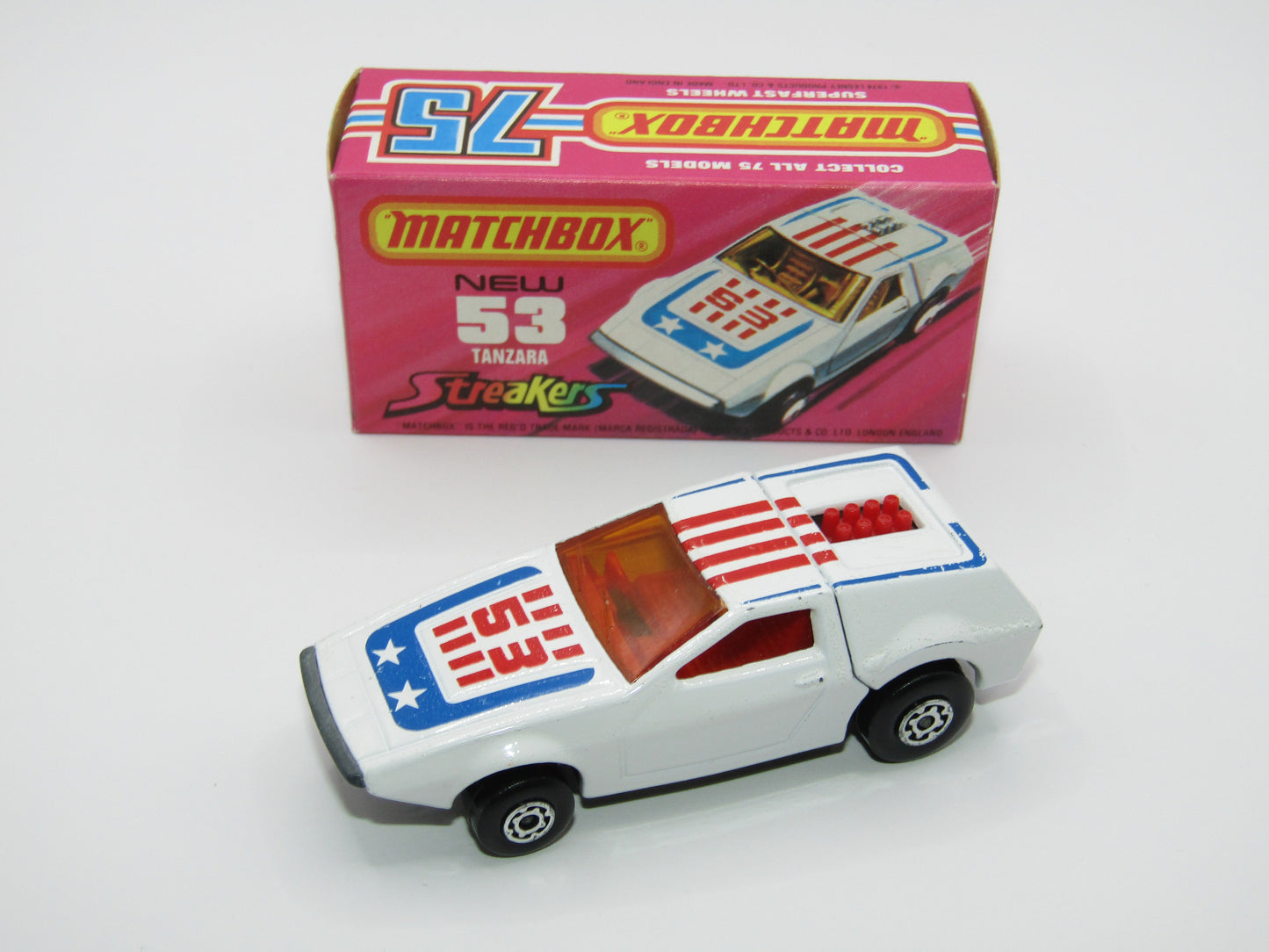 Matchbox Superfast 53B Tanzara Streakers RED Interior
