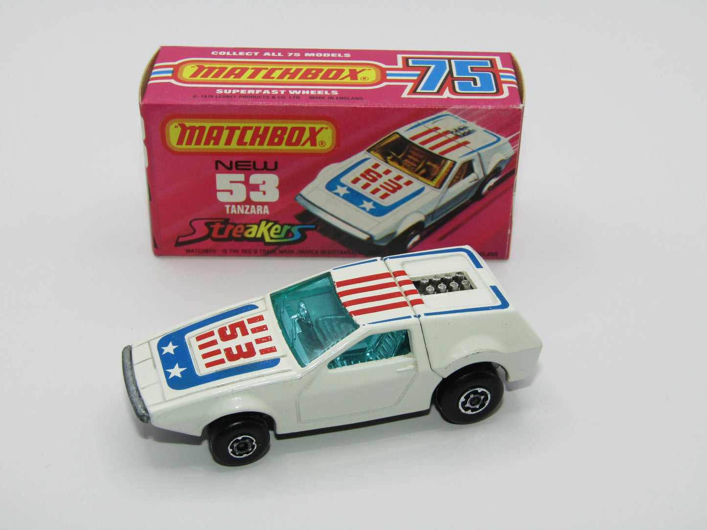 Matchbox Superfast 53B Tanzara Streakers BLUE Windows