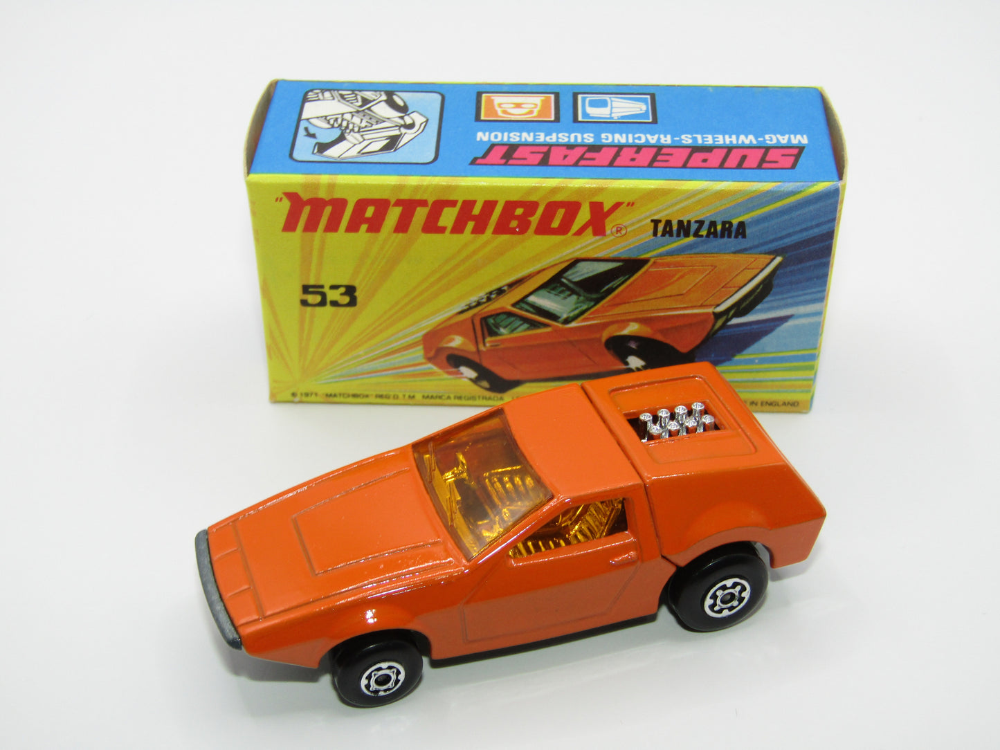Matchbox Superfast 53B Tanzara Dark Orange, Amber Windows