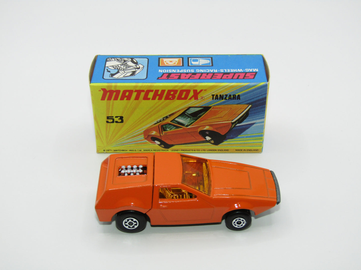 Matchbox Superfast 53B Tanzara Dark Orange, Amber Windows