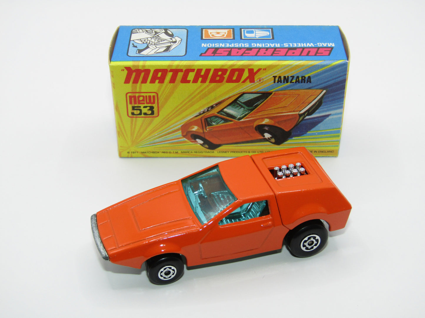 Matchbox Superfast 53B Tanzara Dark Orange, GREEN Windows