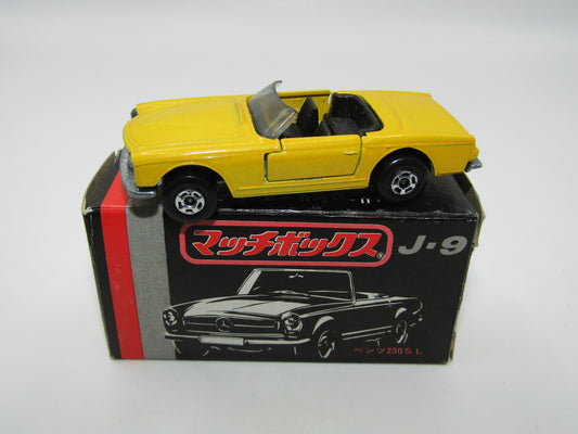 Matchbox Superfast Japan Issue J-9 27A Mercedes 230SLYellow 5 Spoke Wide Wheels