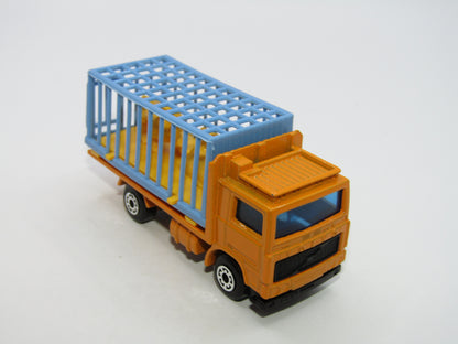 Matchbox Superfast 35D Volvo Zoo Truck ORANGE Body Blue Cage Yellow Lions
