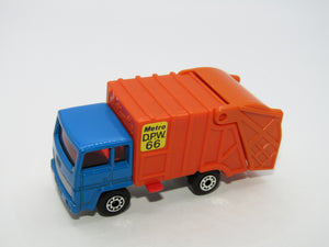 Matchbox Superfast 36D Refuse Truck Blue Cab DARK ORANGE Rear