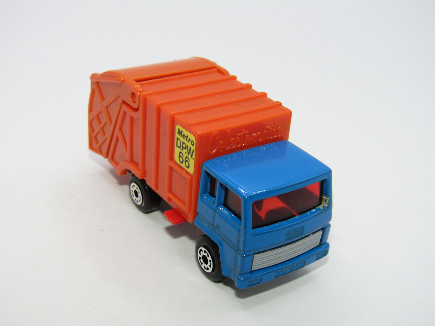 Matchbox Superfast 36D Refuse Truck Blue Cab DARK ORANGE Rear