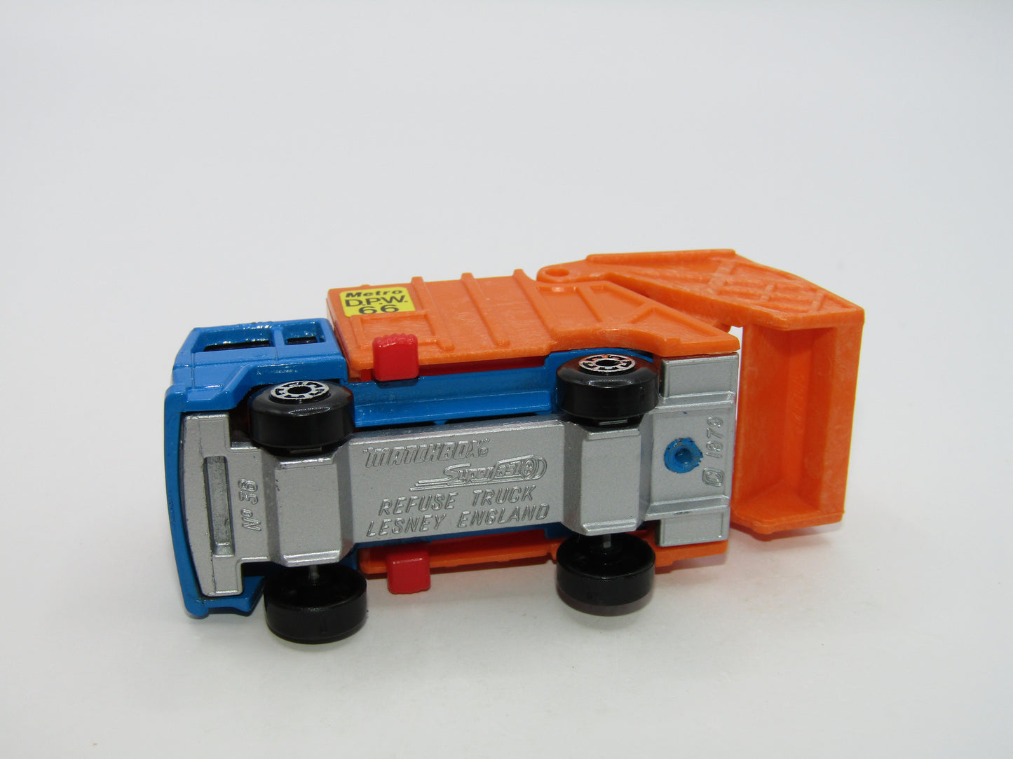 Matchbox Superfast 36D Refuse Truck Blue Cab Orange Rear
