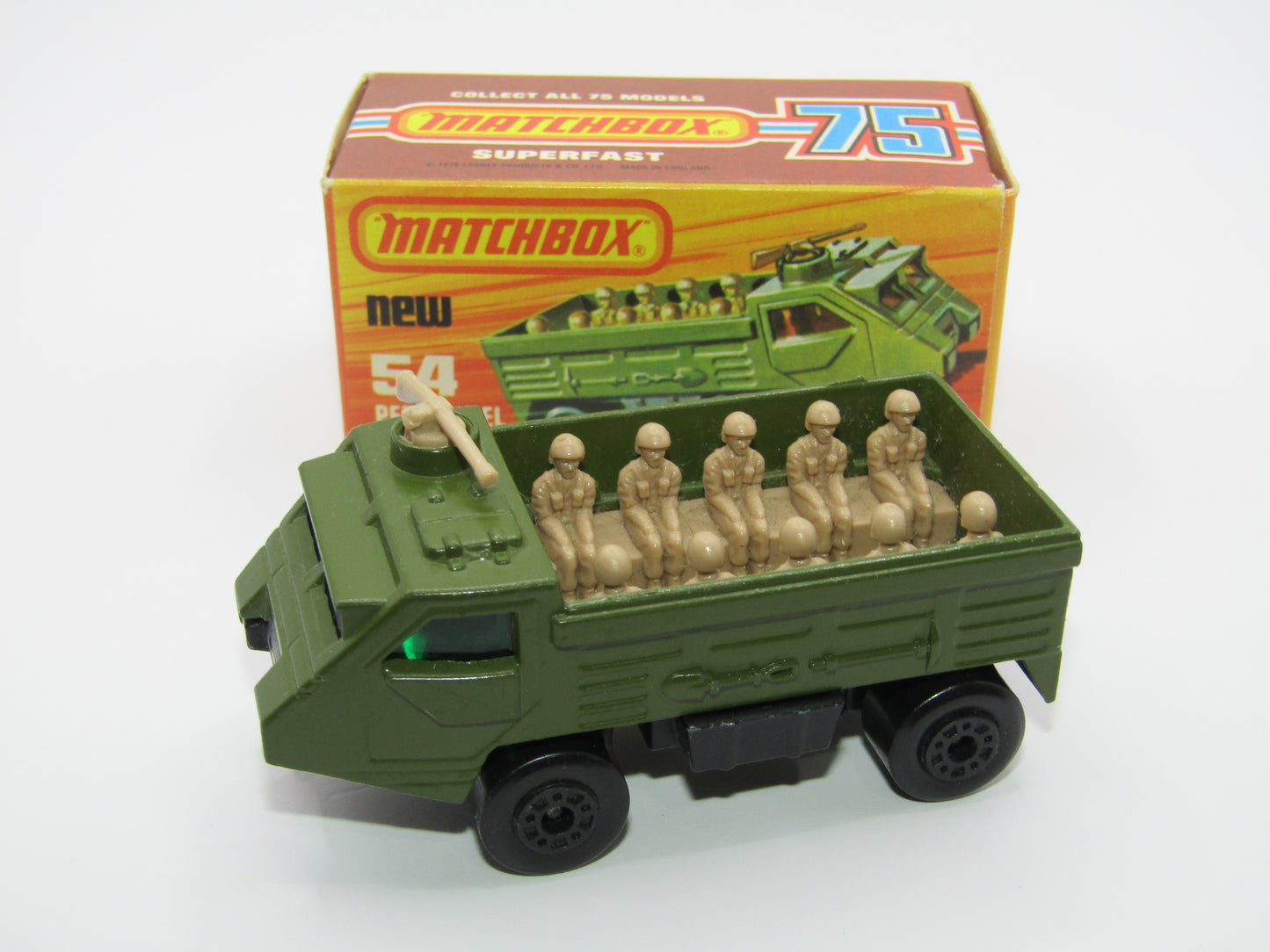 Matchbox Superfast 54C Personnel Carrier Black Hubs, Green Windows