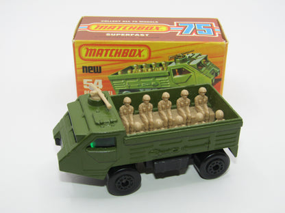 Matchbox Superfast 54C Personnel Carrier Black Hubs, Green Windows