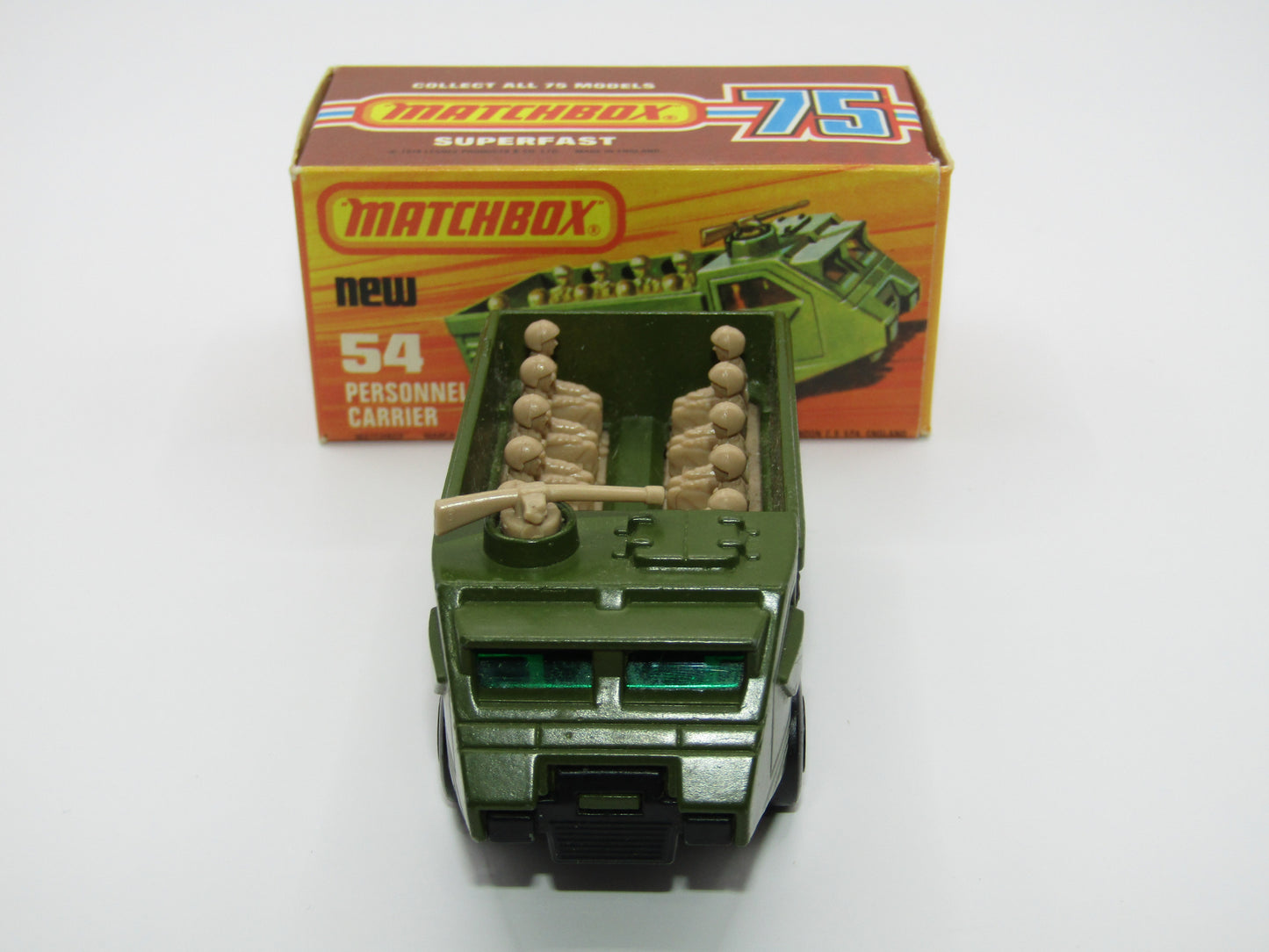 Matchbox Superfast 54C Personnel Carrier Black Hubs, Green Windows