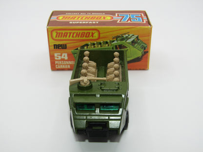 Matchbox Superfast 54C Personnel Carrier Black Hubs, Green Windows