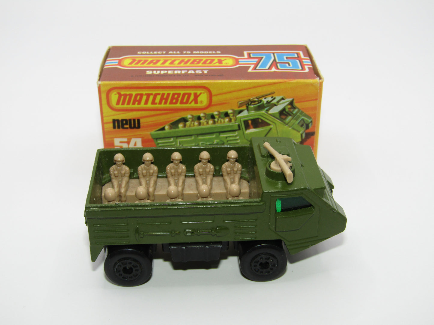 Matchbox Superfast 54C Personnel Carrier Black Hubs, Green Windows