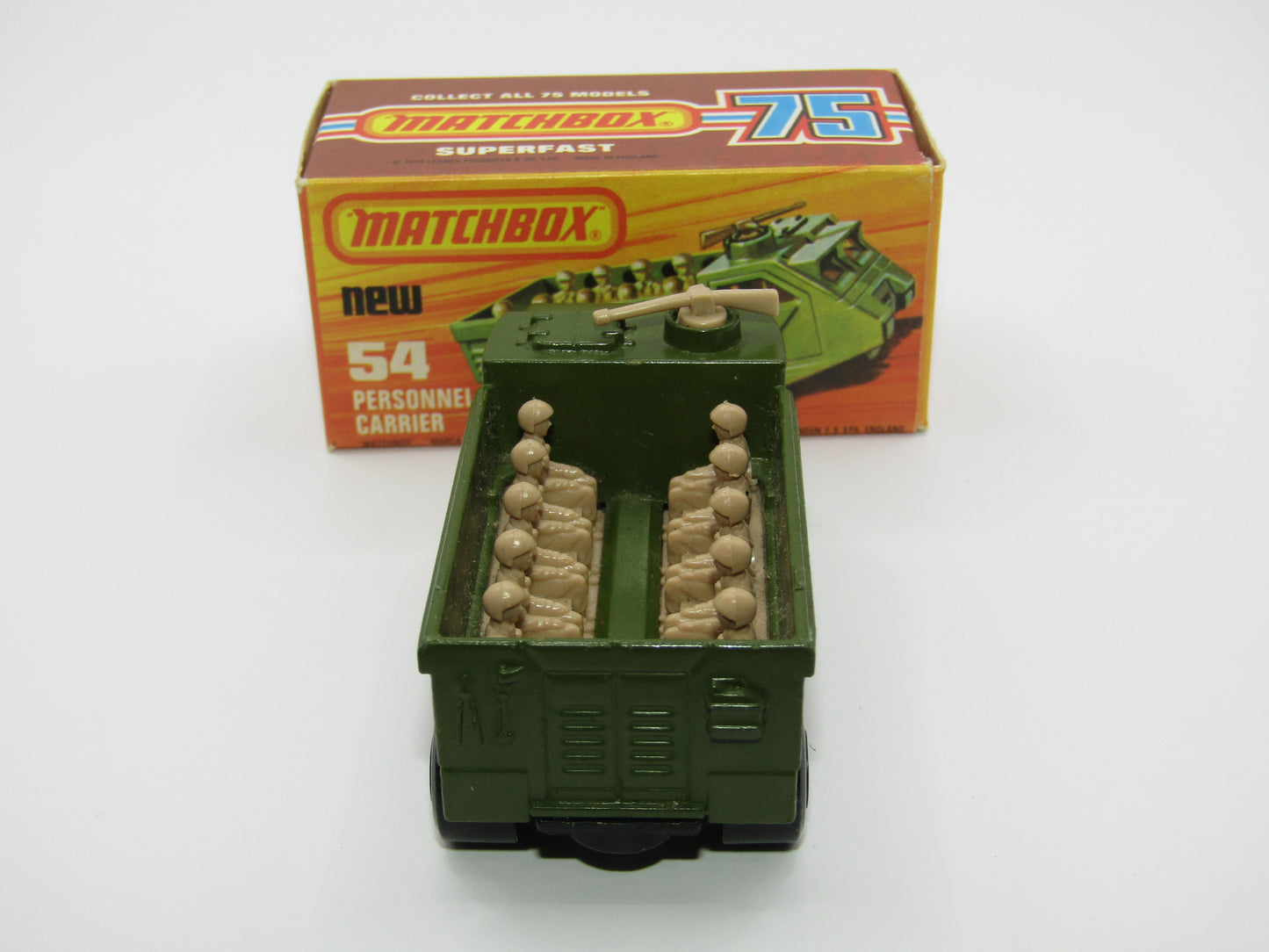 Matchbox Superfast 54C Personnel Carrier Black Hubs, Green Windows