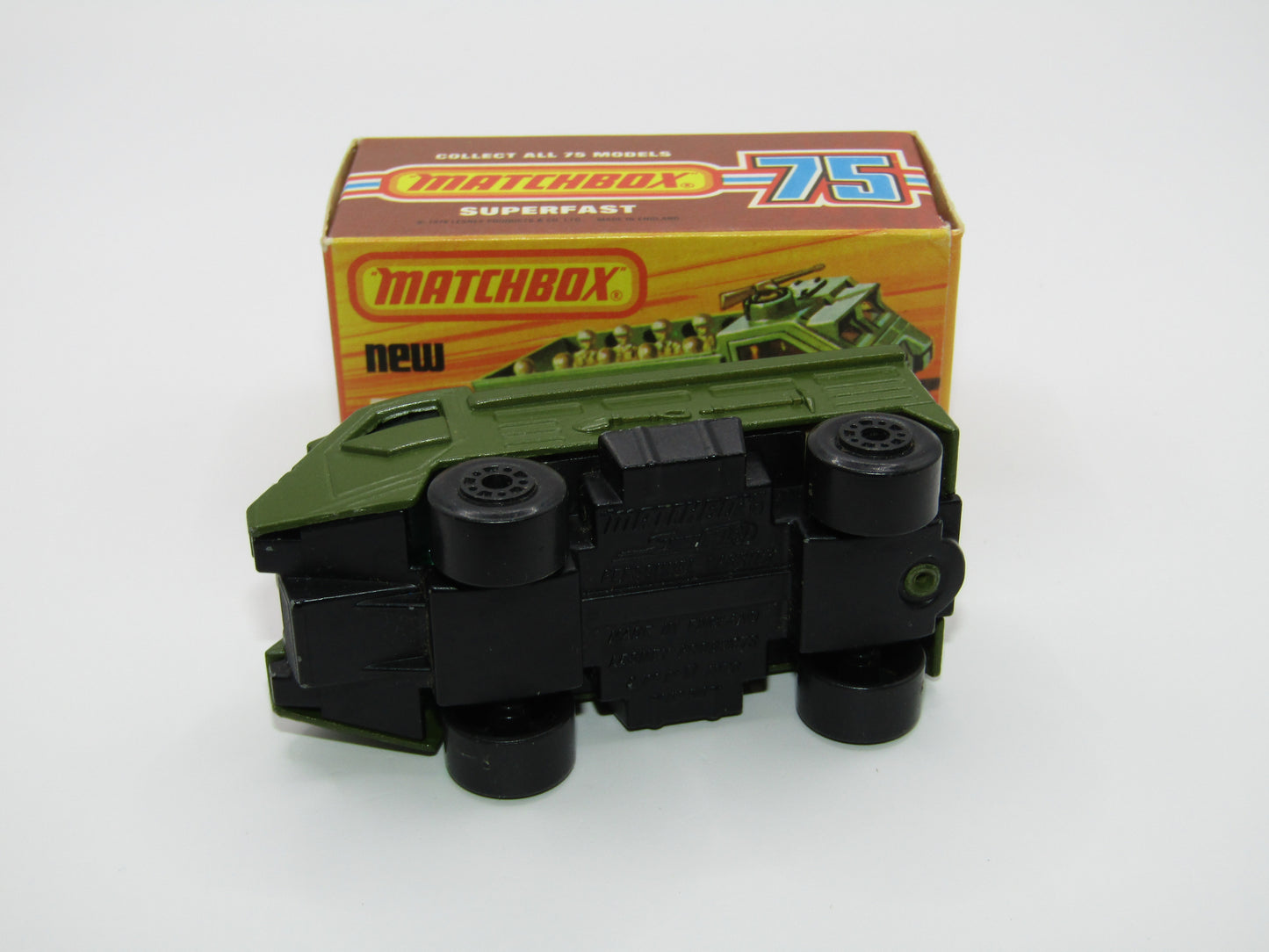 Matchbox Superfast 54C Personnel Carrier Black Hubs, Green Windows
