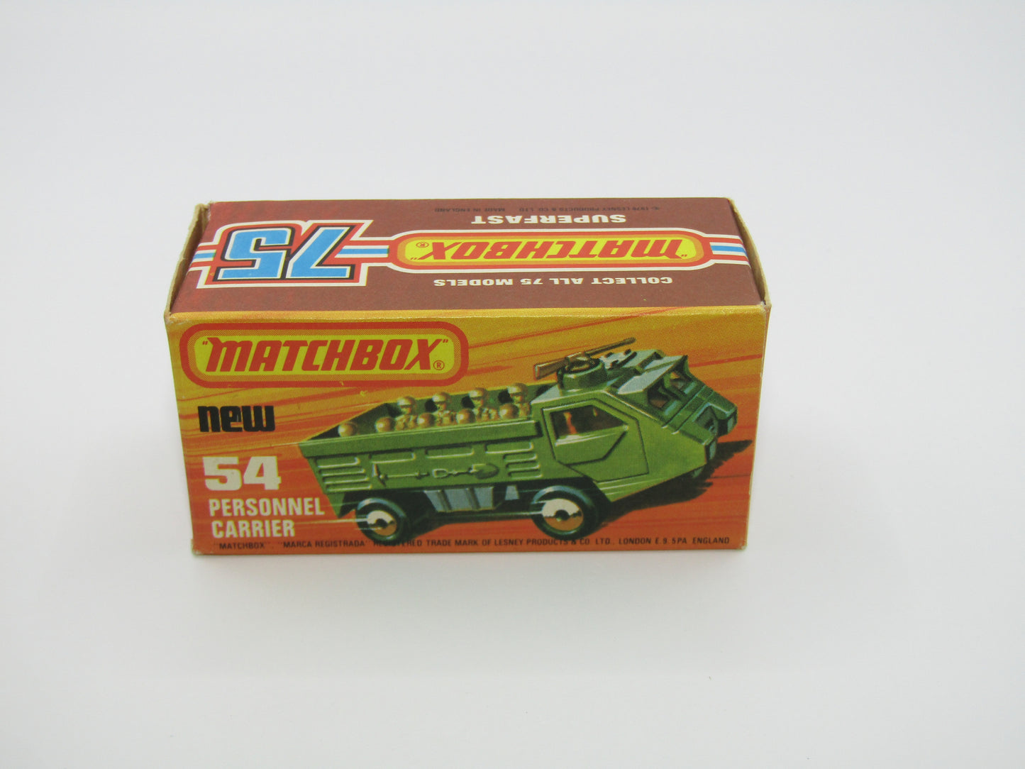 Matchbox Superfast 54C Personnel Carrier Black Hubs, Green Windows