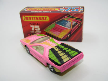 Matchbox Superfast 75B Alfa Carabo LIGHT Pink Streakers Tampo