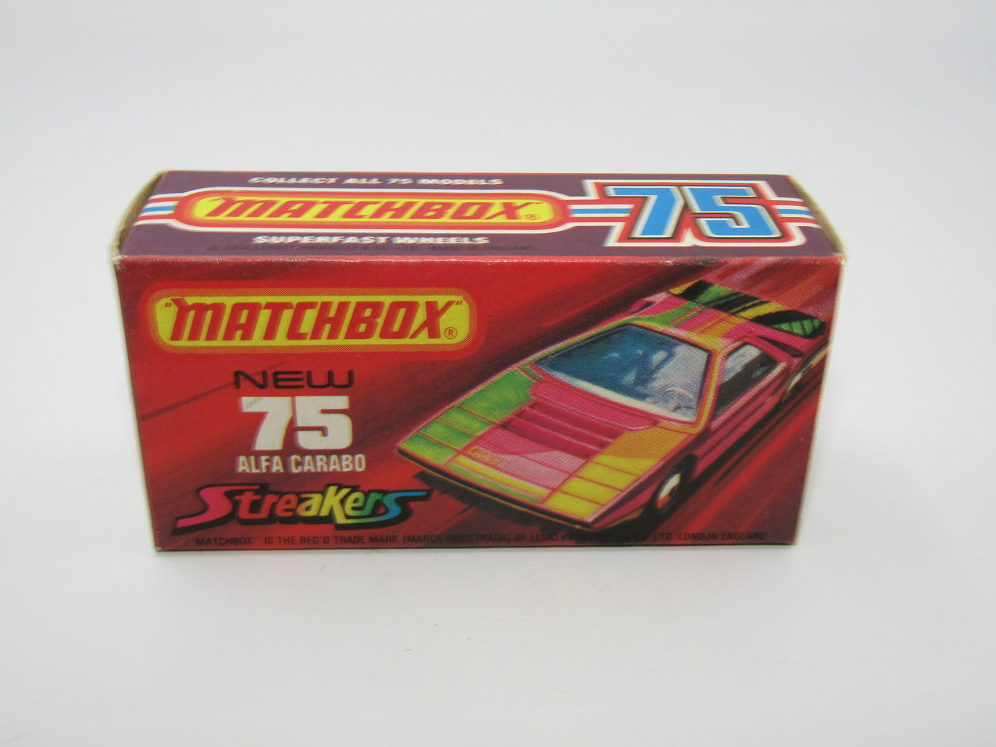 Matchbox Superfast 75B Alfa Carabo LIGHT Pink Streakers Tampo
