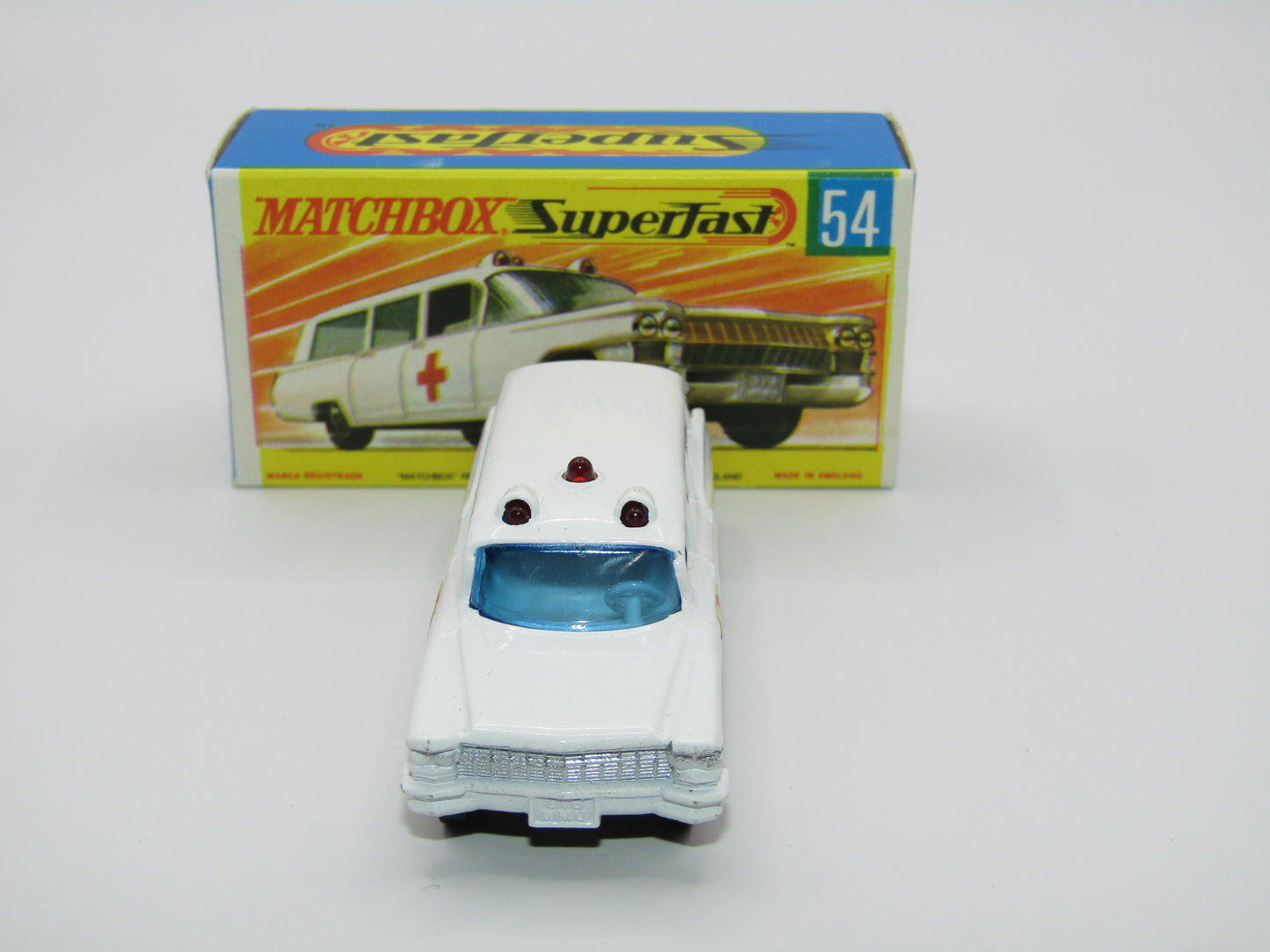 Matchbox Superfast 54A Cadillac Ambulance SILVER Grille HOLLOW Wheels