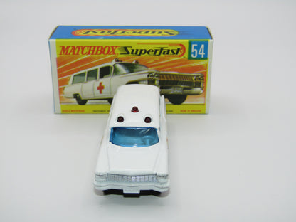 Matchbox Superfast 54A Cadillac Ambulance SILVER Grille HOLLOW Wheels