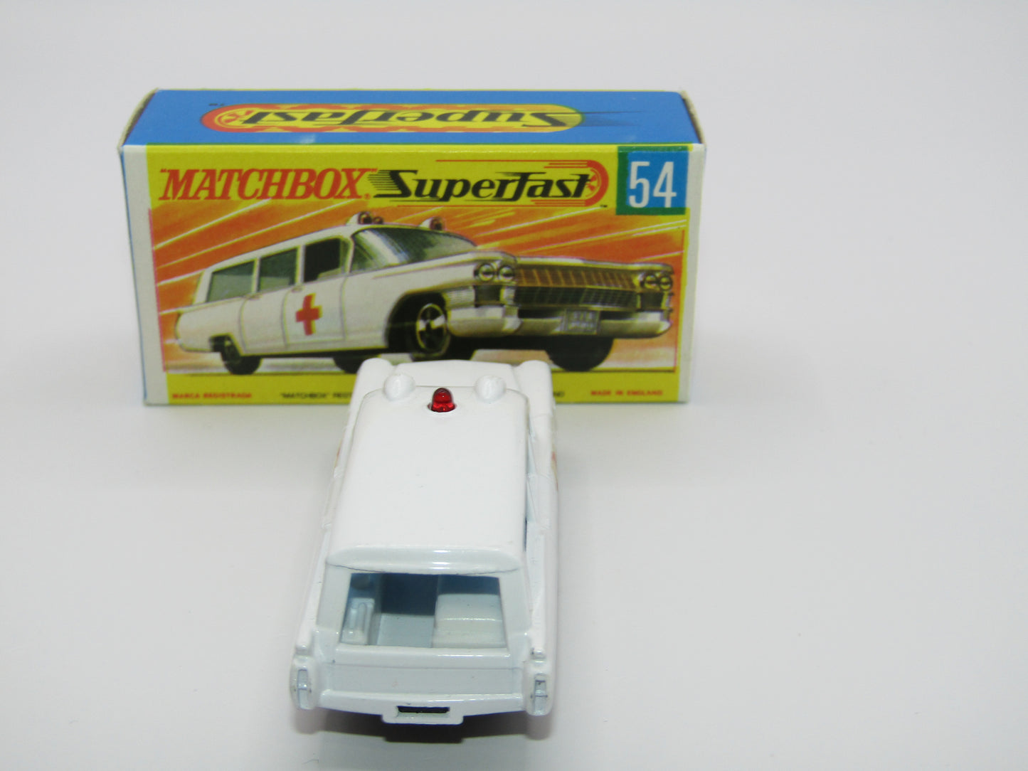 Matchbox Superfast 54A Cadillac Ambulance SILVER Grille HOLLOW Wheels