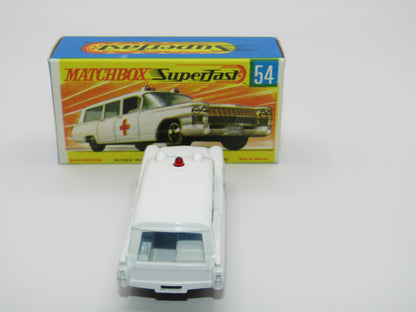 Matchbox Superfast 54A Cadillac Ambulance SILVER Grille HOLLOW Wheels