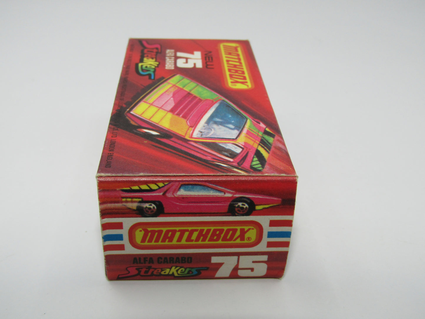 Matchbox Superfast 75B Alfa Carabo LIGHT Pink Streakers Tampo