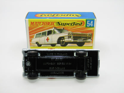 Matchbox Superfast 54A Cadillac Ambulance SILVER Grille HOLLOW Wheels