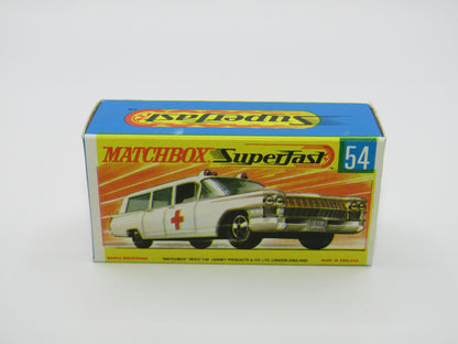 Matchbox Superfast 54A Cadillac Ambulance SILVER Grille HOLLOW Wheels