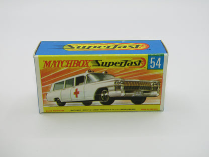 Matchbox Superfast 54A Cadillac Ambulance SILVER Grille HOLLOW Wheels