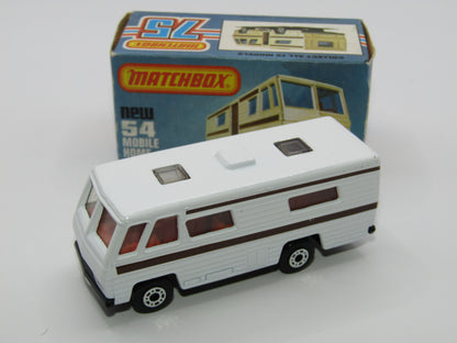 Matchbox Superfast 54D Mobile Home White BROWN SIDE STRIPE