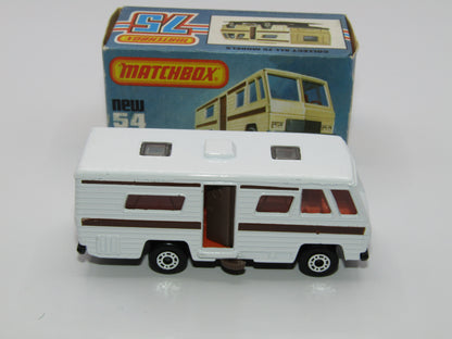 Matchbox Superfast 54D Mobile Home White BROWN SIDE STRIPE