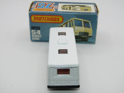 Matchbox Superfast 54D Mobile Home White BROWN SIDE STRIPE