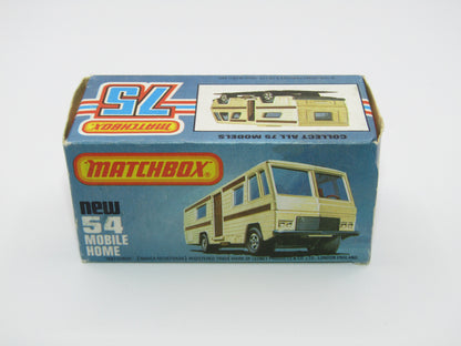Matchbox Superfast 54D Mobile Home White BROWN SIDE STRIPE