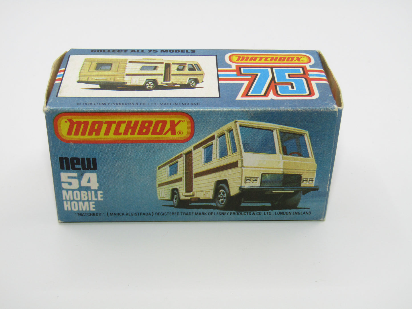 Matchbox Superfast 54D Mobile Home White BROWN SIDE STRIPE